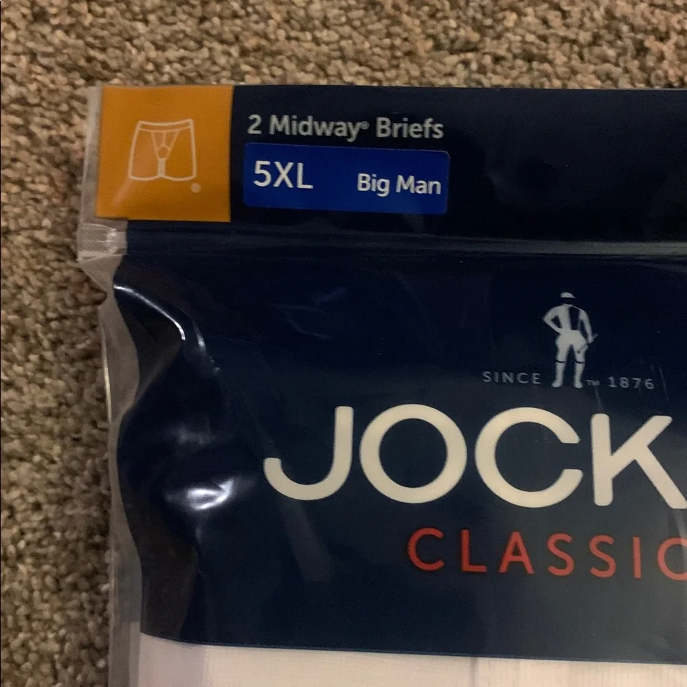 Jockey Classics Men's Diamond White 2-PK Midway Briefs Size 5XL NEW Classic Fit